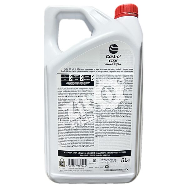 Castrol GTX 10W40 5L – Image 2