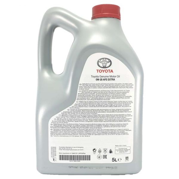 Toyota AFE EXTRA 0W20 5L – Image 3