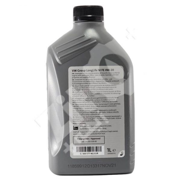 VW Longlife IV FE SAE 0W20 1L – Image 3