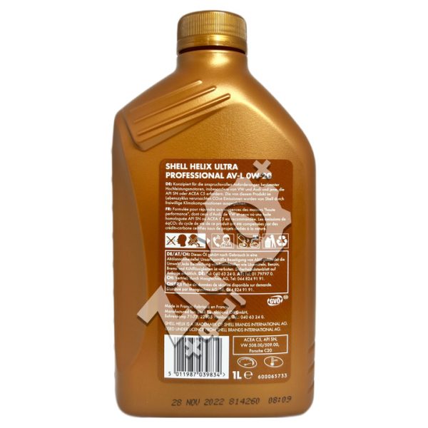 Shell Helix Ultra Professional AV-L 0W-20 1L – Image 2
