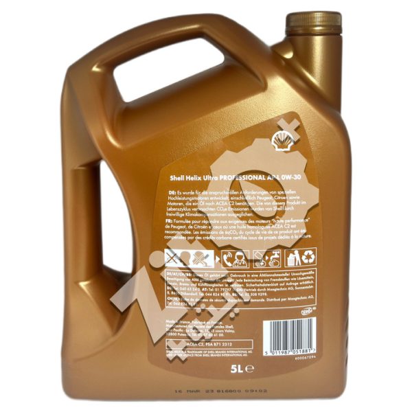 SHELL HELIX ULTRA PROFESSIONAL AP-L 0W-30 5L – Image 2