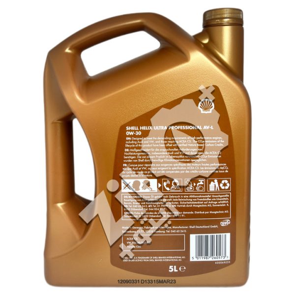 Shell Helix Ultra Professional AV-L 0W-30 5L – Image 3