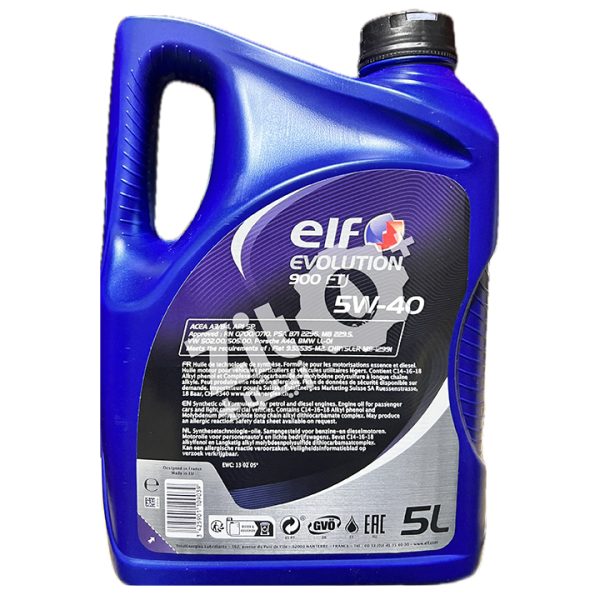 ELF EVOLUTION 900 FT 5W40 5L – Image 2